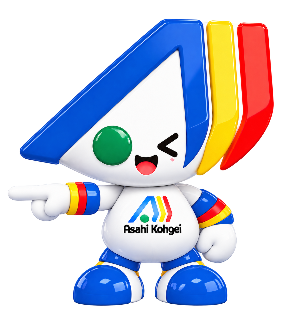 お問い合わせフォームを指差すAK-KID